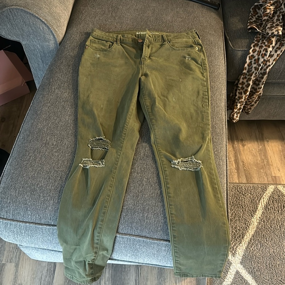 Olive Green Jeans